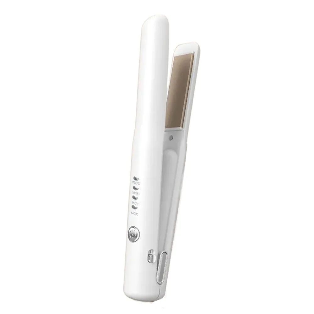 

2 in 1 Mini Hair Straightener Quickly Heating Rechargeable Electric Hair Curler Even Heat Distribution Smooth Hair
