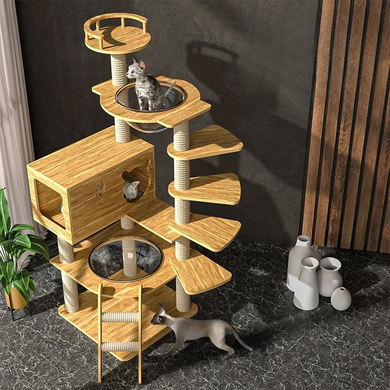 

Американская космическая капсула из массива дерева для кошек, простые дома, дома и среды, игровая площадка для кошек, игровая площадка, мебель, Mur Chat FYCT