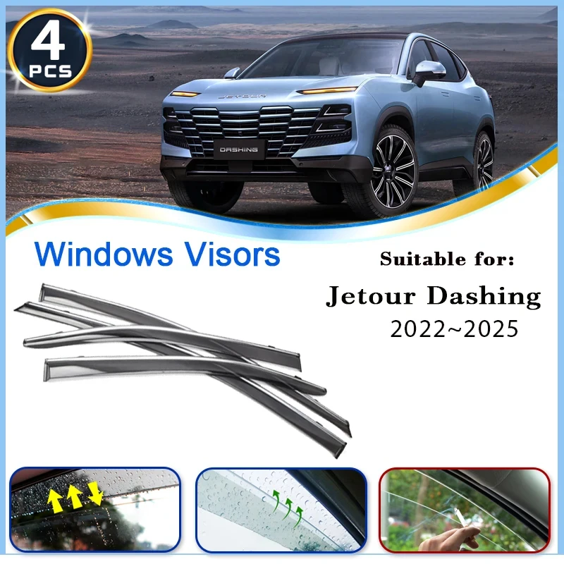 

Window Visors For Jetour Dashing Dasheng Chery Jetour GreatSaint 2022~2025 Rain Guard Deflector Windshields Set Auto Accessories