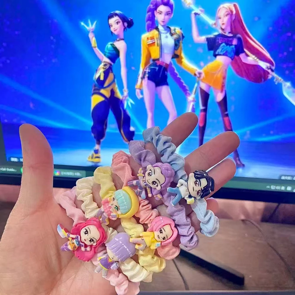 

6 шт., резинки для волос с героями мультфильмов «Охотник на демонов», милые веревки для волос в стиле аниме, набор для женщин, каваи, эластичные круги для волос, держатели для хвоста для девочек