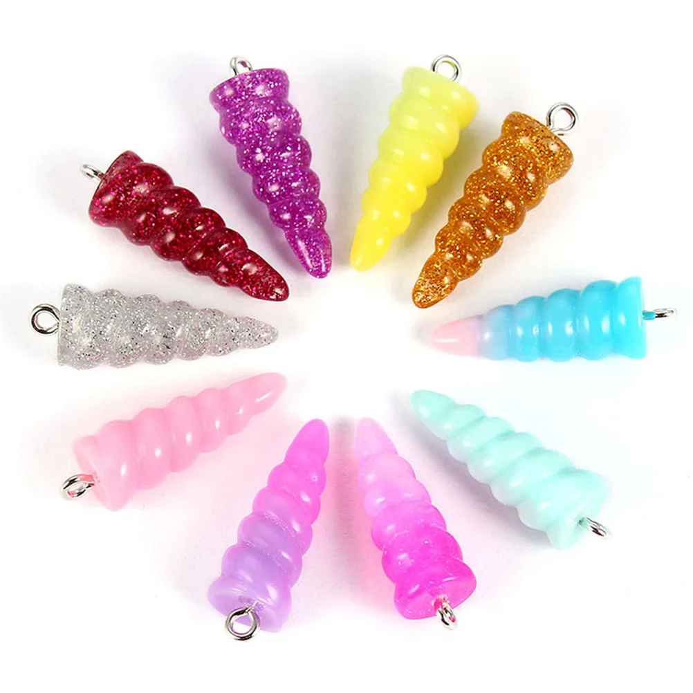

20pcs Unicorn Horn Resin Pendants DIY Jewelry Making Charms Craft Supplies for Necklace Bracelet Earrings Keychain Cellphone