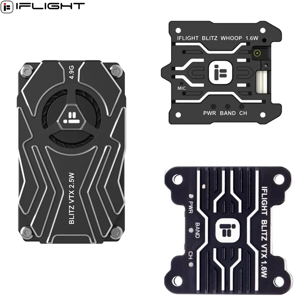 

IFlight BLITZ Whoop 5.8G/4.9G 2.5W/1.6W VTX 40CH Raceband Built-in Microphone CNC Shell Cooling Fan 2-8S 25.5X25.5mm for RC FPV