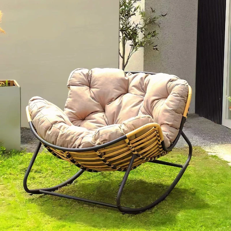 Nordic Style Rocking Chair, Adult Rocking Chair, Balcony Household Leisure Internet Celebrity Sofa Chair, Lazy Lounge Chair