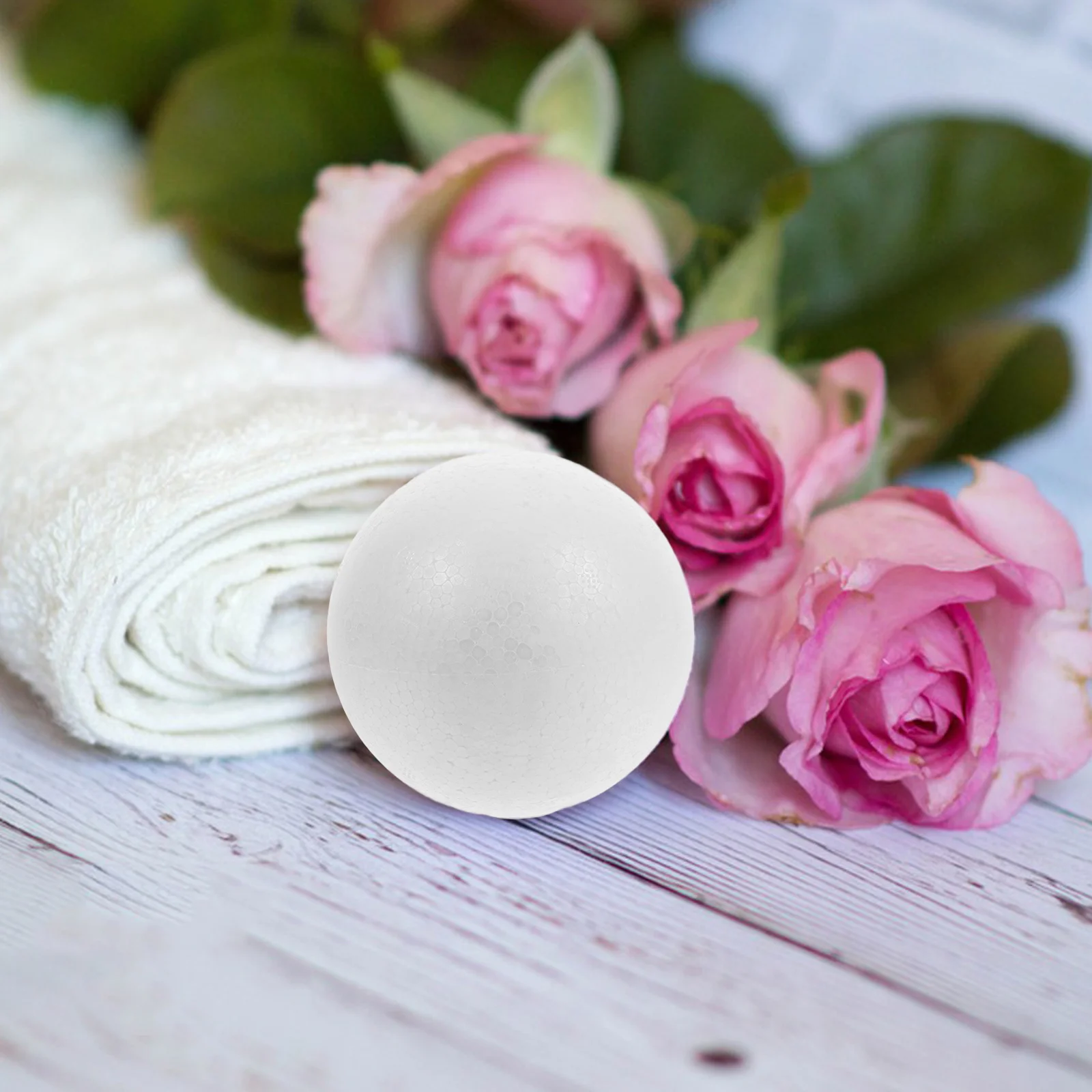 15 Uds. Bolas artesanales sólidas DIY bolas de espuma de poliestireno arreglo floral decorativo blanco