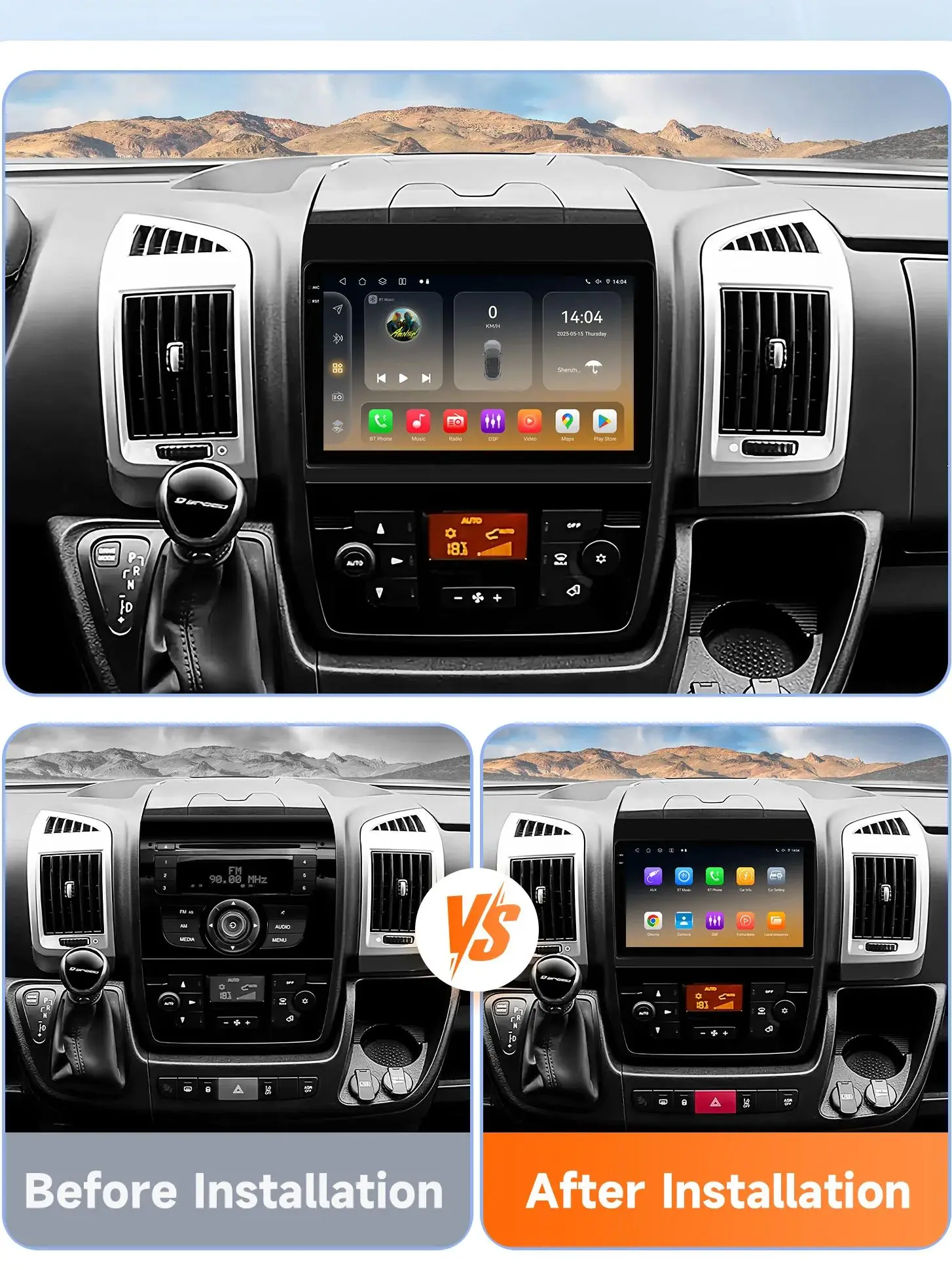 Hizpo 2Din AI Android 14 Auto Radio Für Fiat Ducato 3 Für Citroen Jumper 2 Für Peugeot Boxer 2 Auto multimedia GPS 4G Carplay 6115