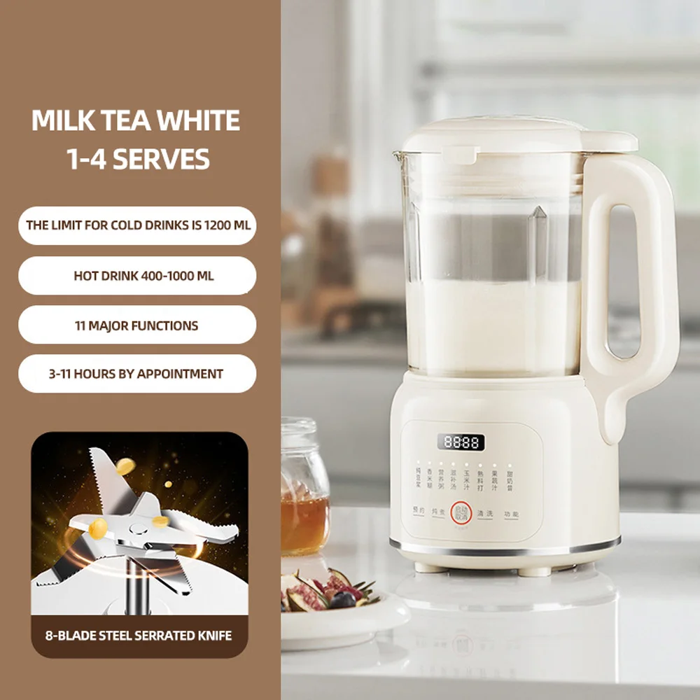 ครัวเรือนสมาร์ทเครื่องนมถั่วเหลืองเครื่องปั่นอัตโนมัติเครื่องทําความร้อนทําอาหารเสริม Soymilk หม้อหุงข้าว