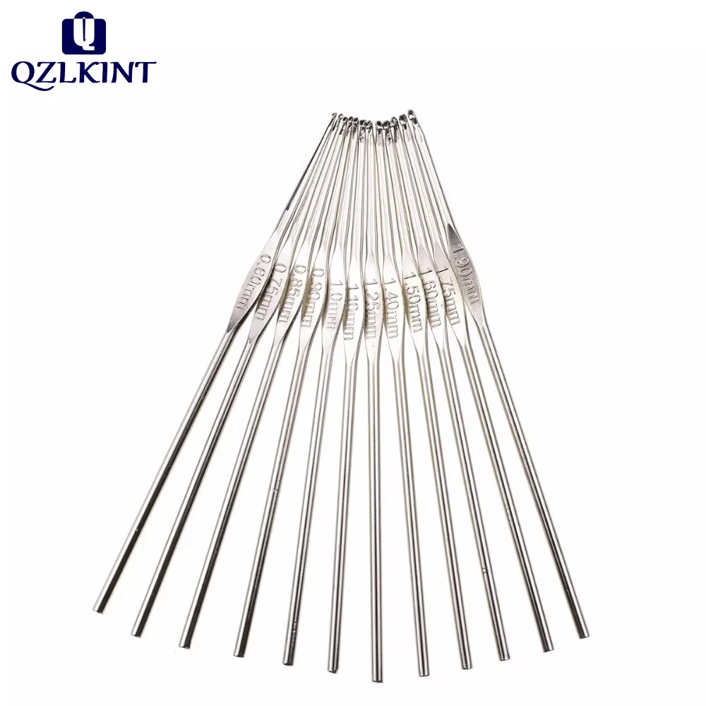 Small Lace Crochet Hook Mix 0.6-1.9mm 12pcs Knitting Needles Weave Yarn Sewing Tool Crochet Hooks Needles Set For Women Mom Gift