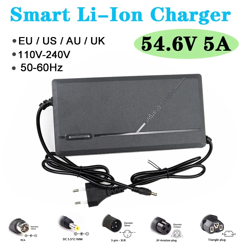 48V 5A  Li-ion Charger 13S-54.6V 5A Battery Pack Charger 5A Fast Charge Constant Current Constant Voltage Intelligent Power Off