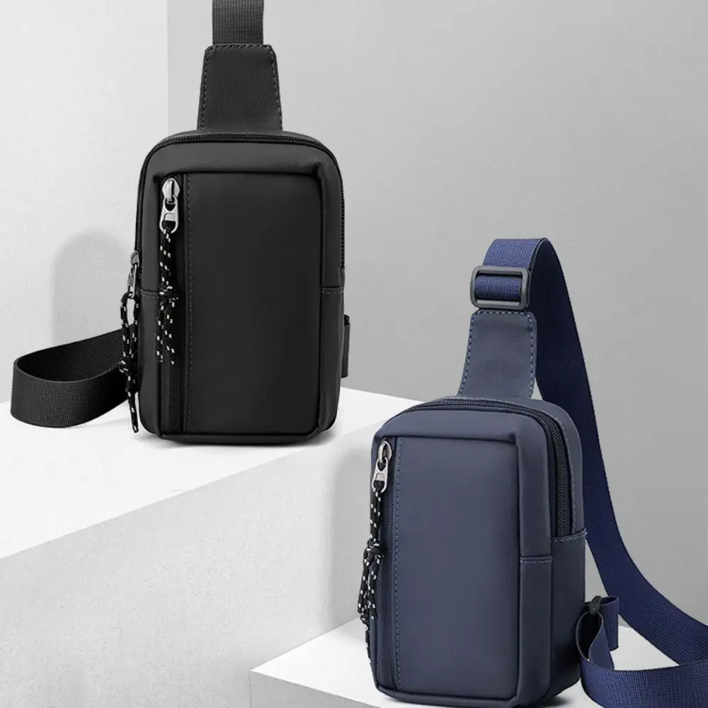 Fashion Side Sling Men Chest Bag Oxford Solid Color Male Shoulder Bag Crossbody Bag Handbag Man Phone Bag Travel