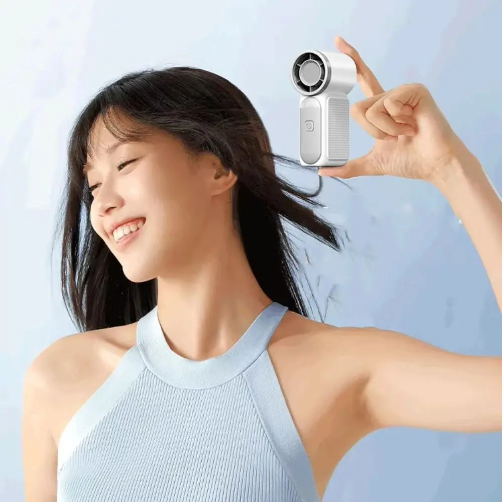 

Cooling 6 Gear Wind Mini Portable Fan Air Turbo Tech Adjustable Handheld Turbo Fan LED Display Ultra-quiet Pocket Fan Home