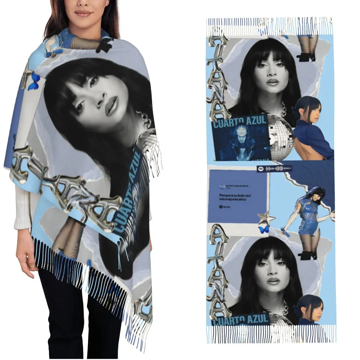 

Women's Tassel Scarf Aitanaed Large Winter Warm Shawl and Wrap Music Daily Wear Cashmere Scarf