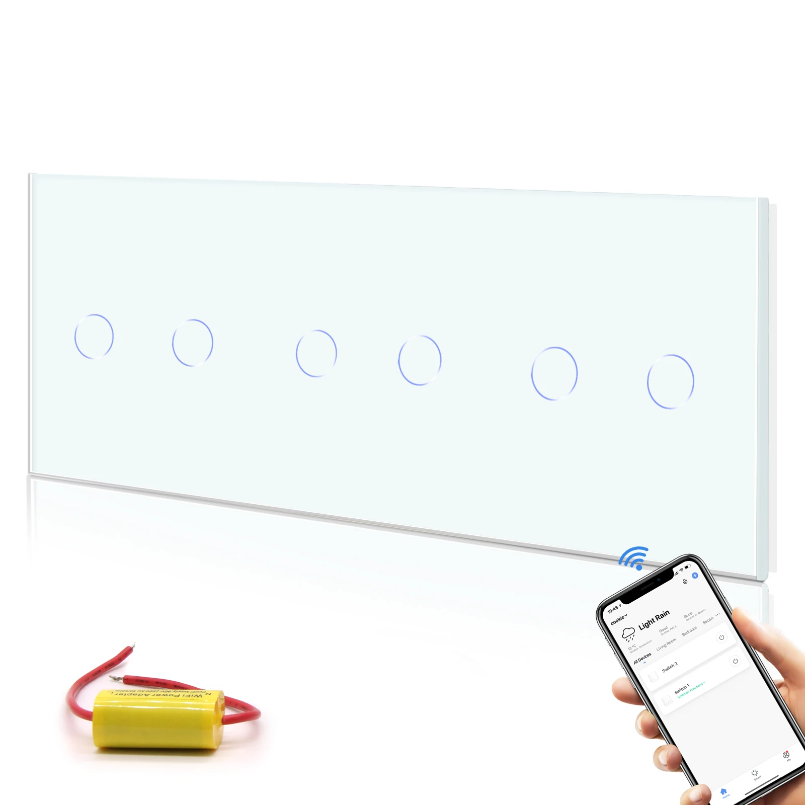 BSEED WIFI Schalter Serie Wand Smart Licht Schalter Blaue LED Hintergrundbeleuchtung Glas Tuya APP Touch Schalter EU Standard Keine Neutral 8