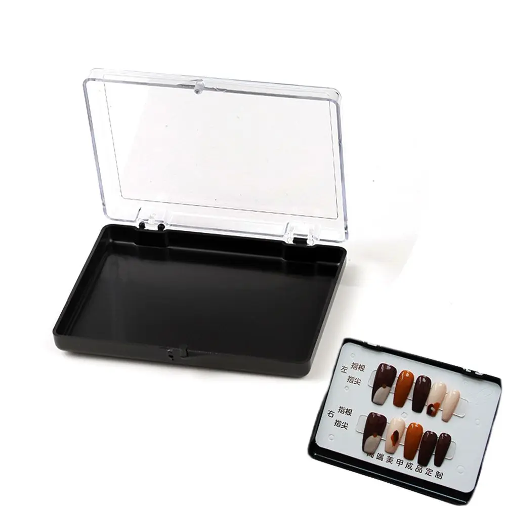 Nagel Sammlung Board Geschenk box transparente quadratische Flip Box Nagels pitzen Display Container Nagel Aufbewahrung sbox falsche Nagel Organizer