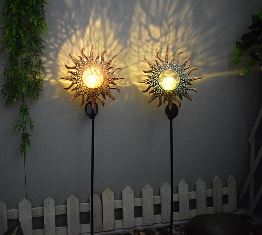 Imagem -06 - Solar Lua Fairy Lamp para Jardim ao ar Livre Flor de Ferro Inserção à Terra Gramado Pátio Luz Decorativa 1pc