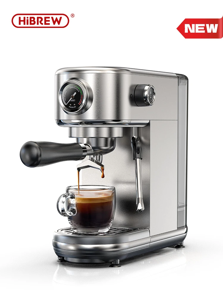 HiBREW 20Bar Semi Automatic Espresso Coffee Machine Temperature Adjustable Cold/Hot Super Slim Coffee Maker Cappuccino H10B