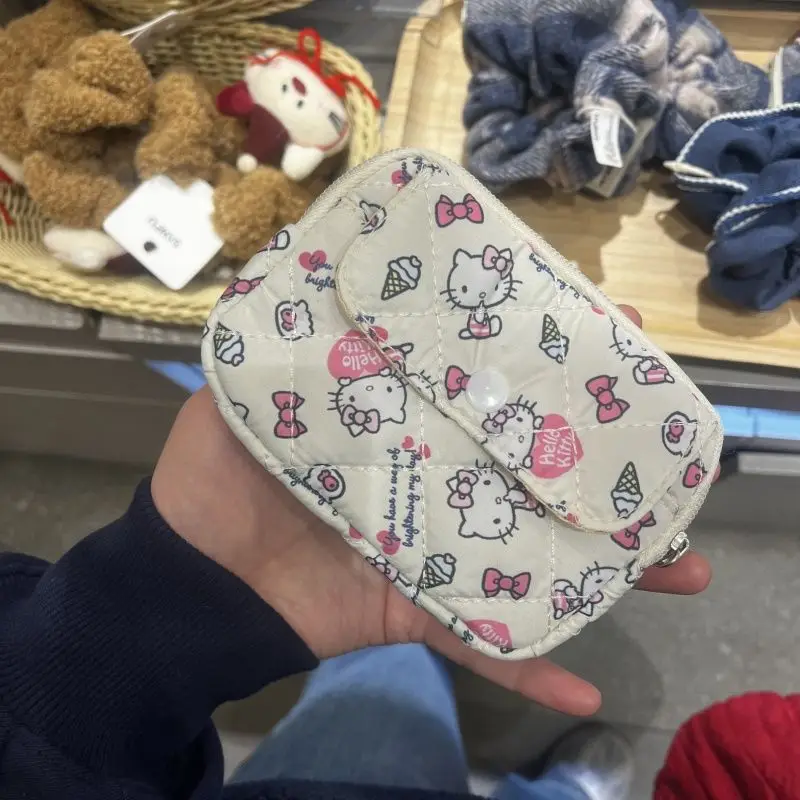 Originele 2025 Nieuwe Sanrio Hello Kitty Kleine Kaart Tas Cartoon Kitty Kat Joker Portemonnee Oortelefoon Sleutel Tas CCD Opbergzakken