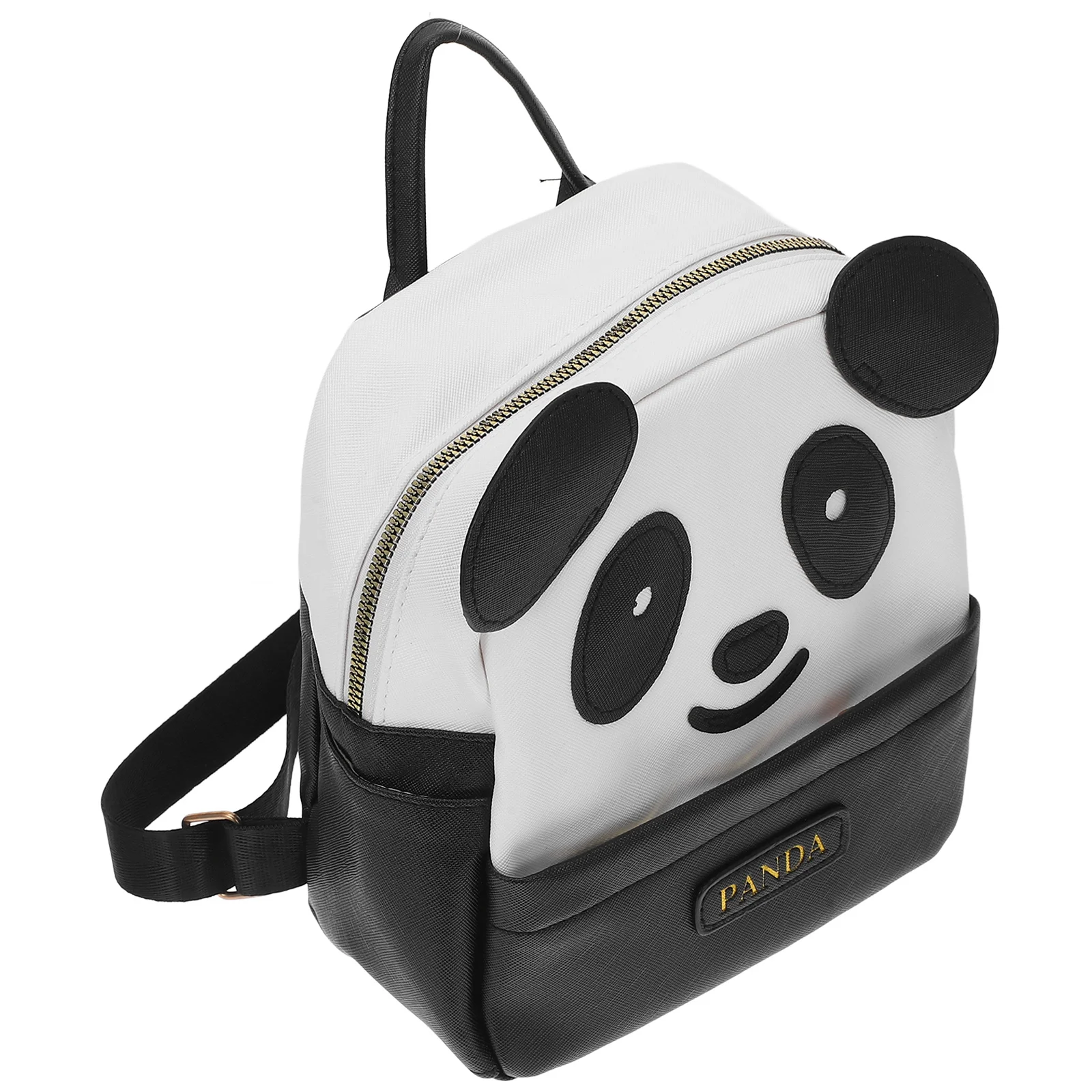 Black Large Size Panda Pattern Backpack Stylish Waterproof Student School Bag for Portable Comfortable Shoulder