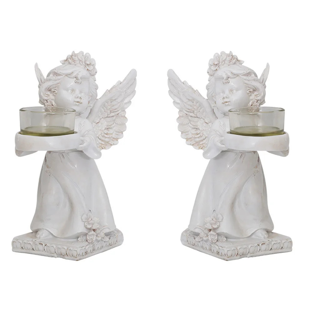 

2Pcs Candlesticks for Home Creative Retro Angel Statue Holders for Birthday Anniversary Decoration Holder