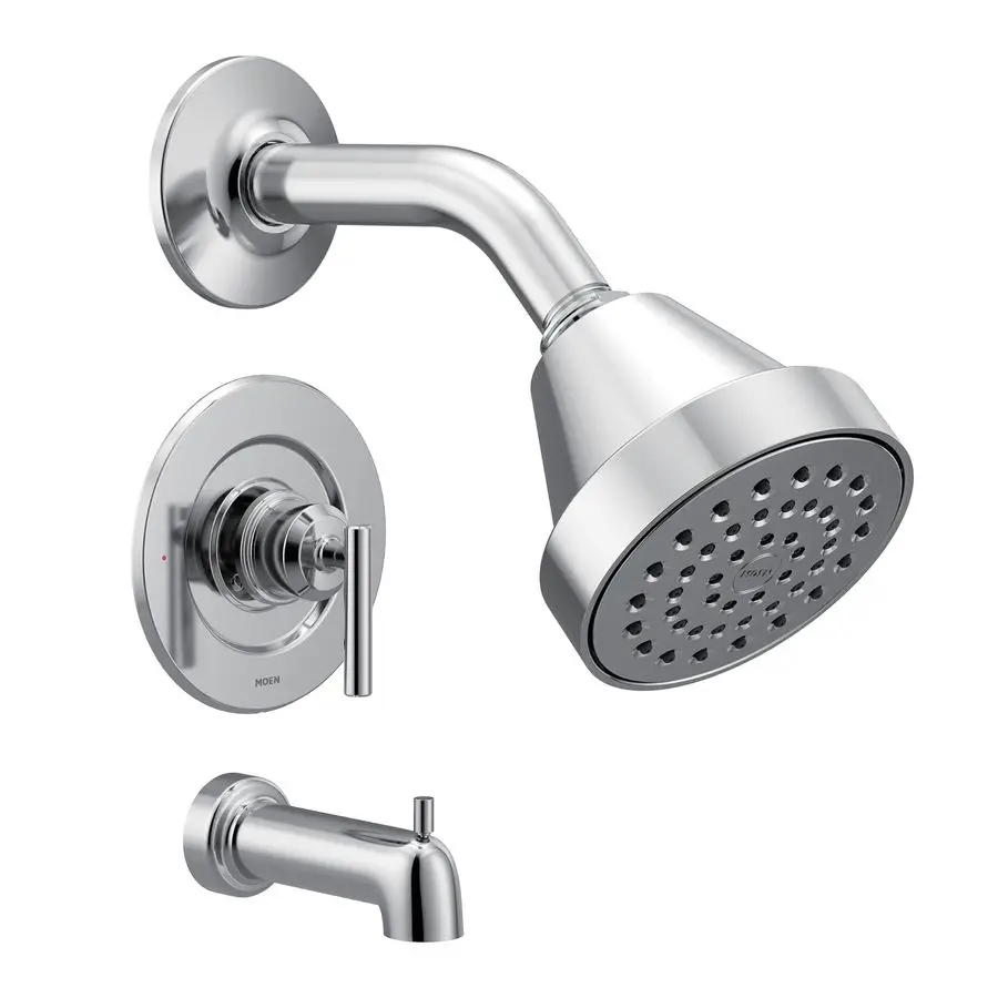 

Gibson Chrome Pressure Balancing EcoPerformance Showerhead, Shower Handle, and Tub Spout, PosiTemp Valve Required, T2903EP