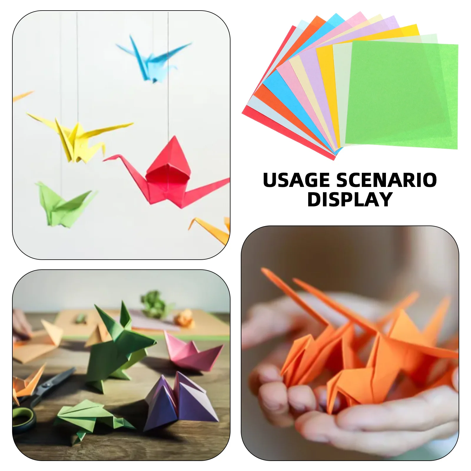 ورق اوريغامي مربع ملون 500 ورقة مزدوجة الجوانب للحرف اليدوية الإبداعية التي تعزز مهارات الحركية الإبداع لدى الأطفال #2