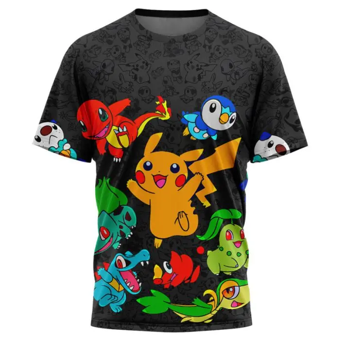 camiseta-de-verao-nova-de-manga-curta-unissex-com-estampa-familia-pokemon-pikachu-e-eevee-tamanho-grande-e-caimento-solto