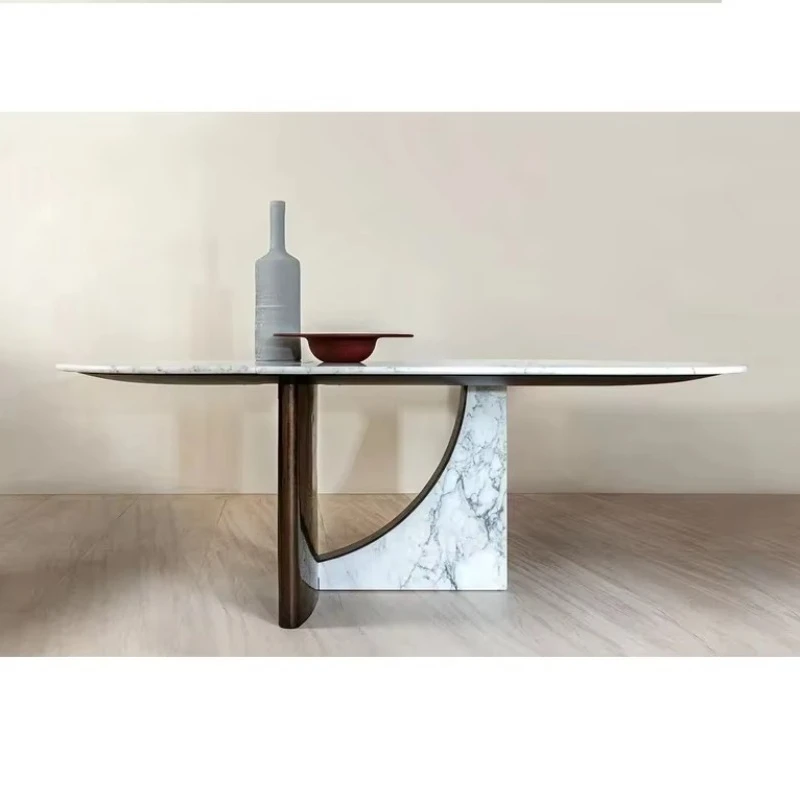 Modern Furniture Dining Table Set 6 Seats Round Marble Dining Table