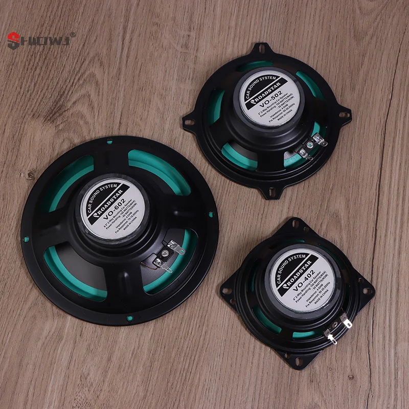 4/5/6 Inch 100W 2-Way Car HIFI Coaxial Speaker Door Audio Music Stereo Tweeter Mid-woofer Full Range Frequency Speaker Green Ama