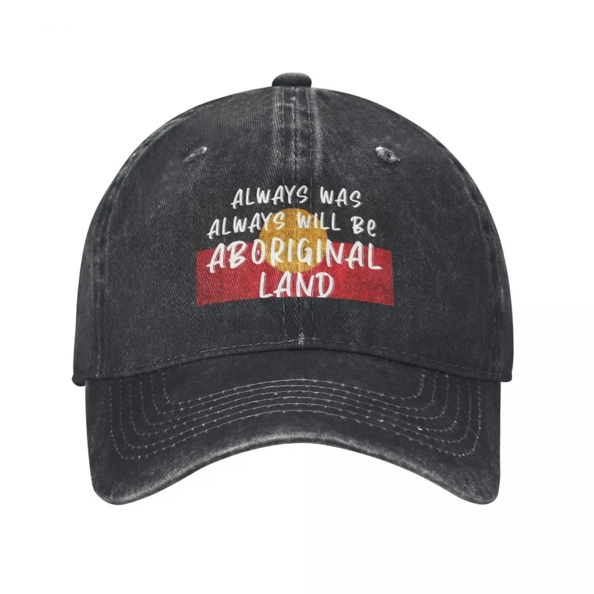 Flag Always Was Always Will Be Aboriginal Land Retro Denim Washed Baseball Caps Women Cowboy Golf Hats Rock Mens Snapback Cap