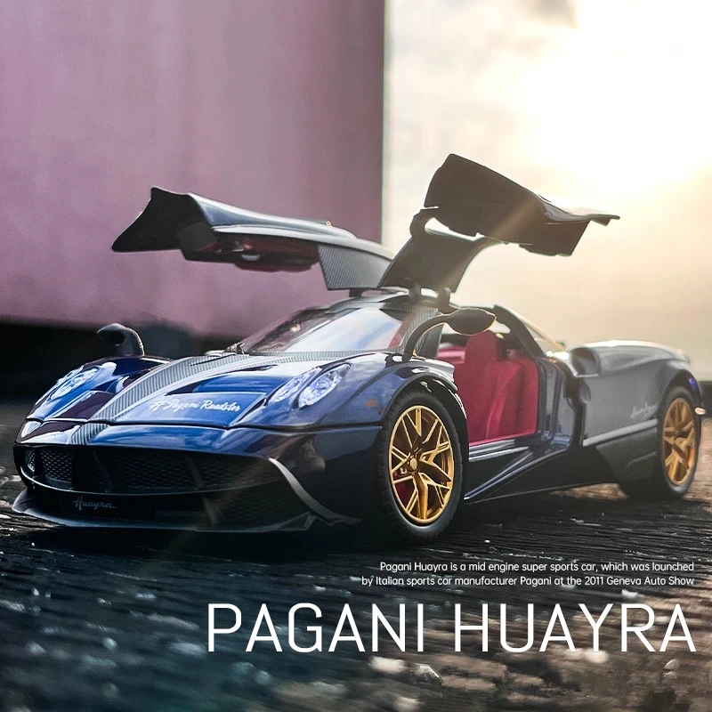 

Коллекция 1/24, Игрушечная модель спортивного автомобиля Pagani Huayra Dinastia, имитация литых металлических головок, Модель гоночного автомобиля для детей, подарки