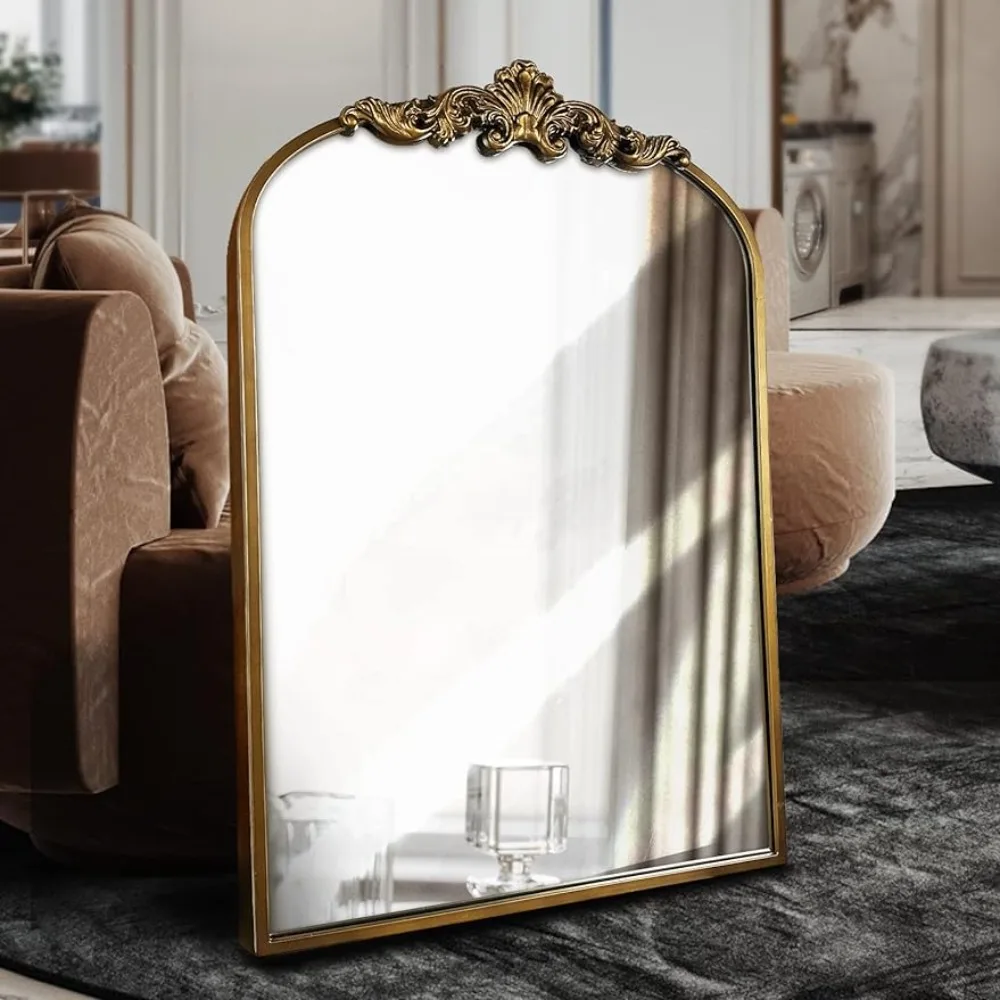 

Arched Mirror, Antique Brass Mirror, Used For Entrance/fireplace/living Room/corridor/bathroom, Wall Mounted Mirror