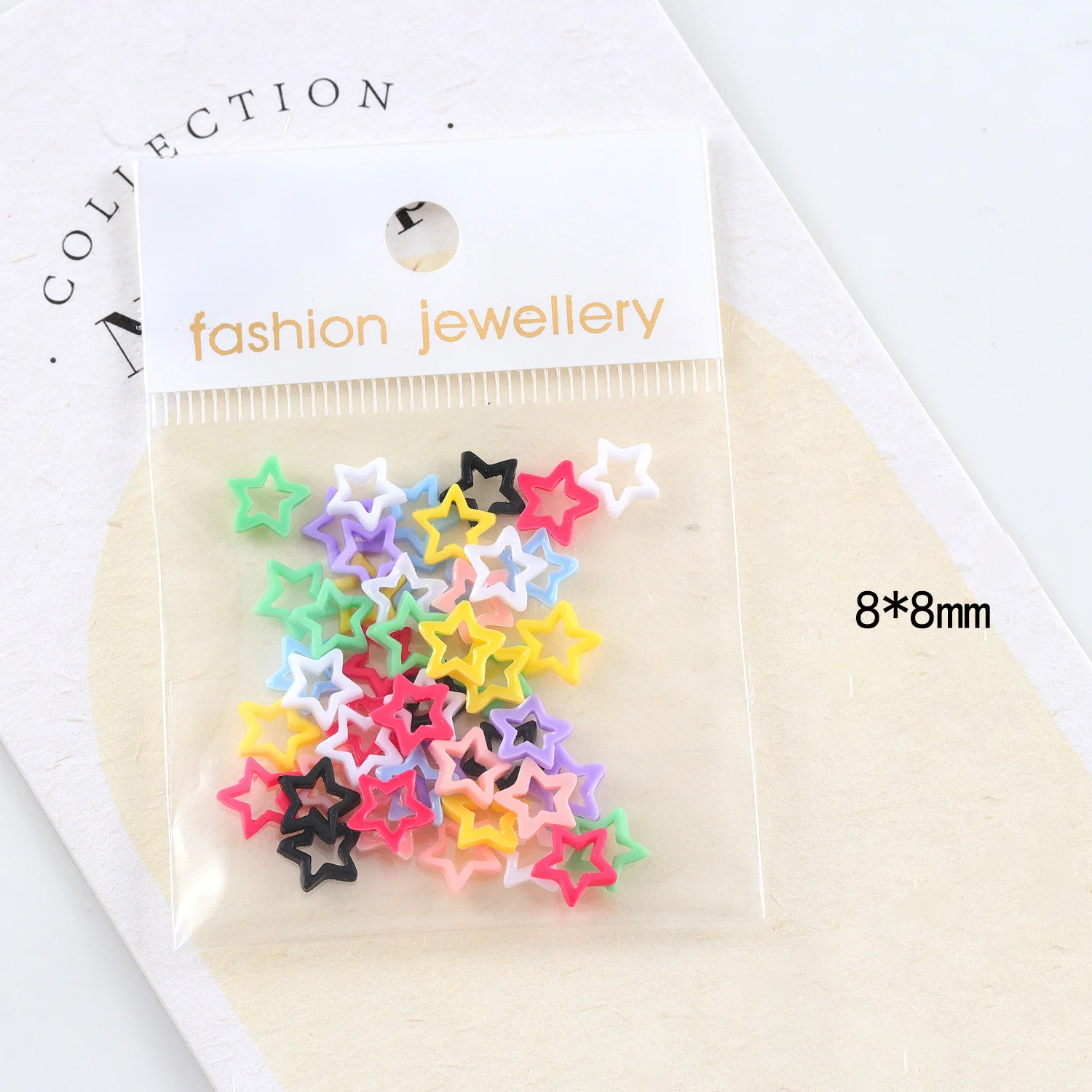 50 قطعة نجوم الجوف القلب مسمار الفن سحر الدوبامين مختلط اللون رسومات أظافر اكسسوارات ثلاثية الأبعاد الراين مجوهرات مانيكير اكسسوارات