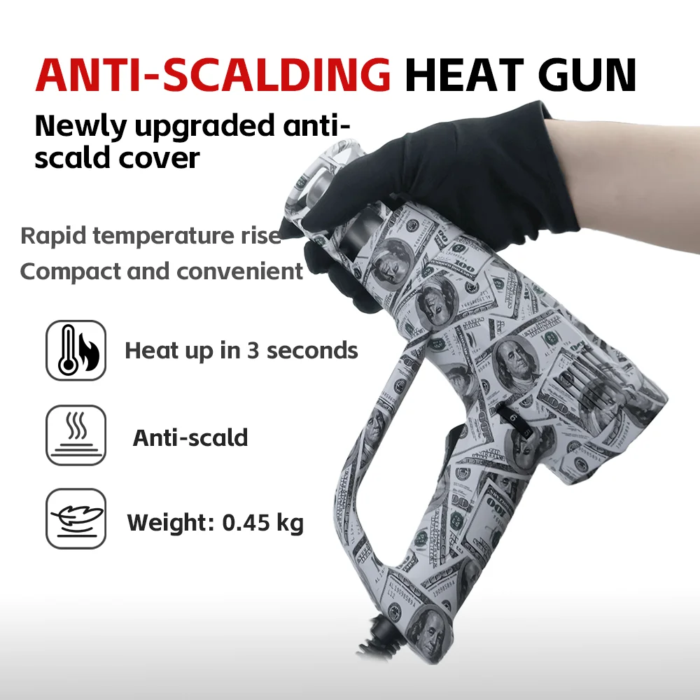 Picture 3: KUNAISI Graffiti Hot Air Gun Temperatures Adjustable Car Film Heat Gun Thermal Blower Shrink Wrapping With Anti scald Cover 220V