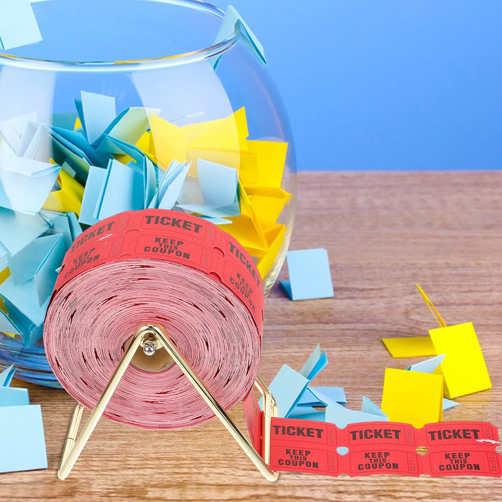 

1Set Raffle Tickets Roll Ticket Labels Universal Paper tickets for Carnival Fundraisers Events Ticket Dispenser Holder