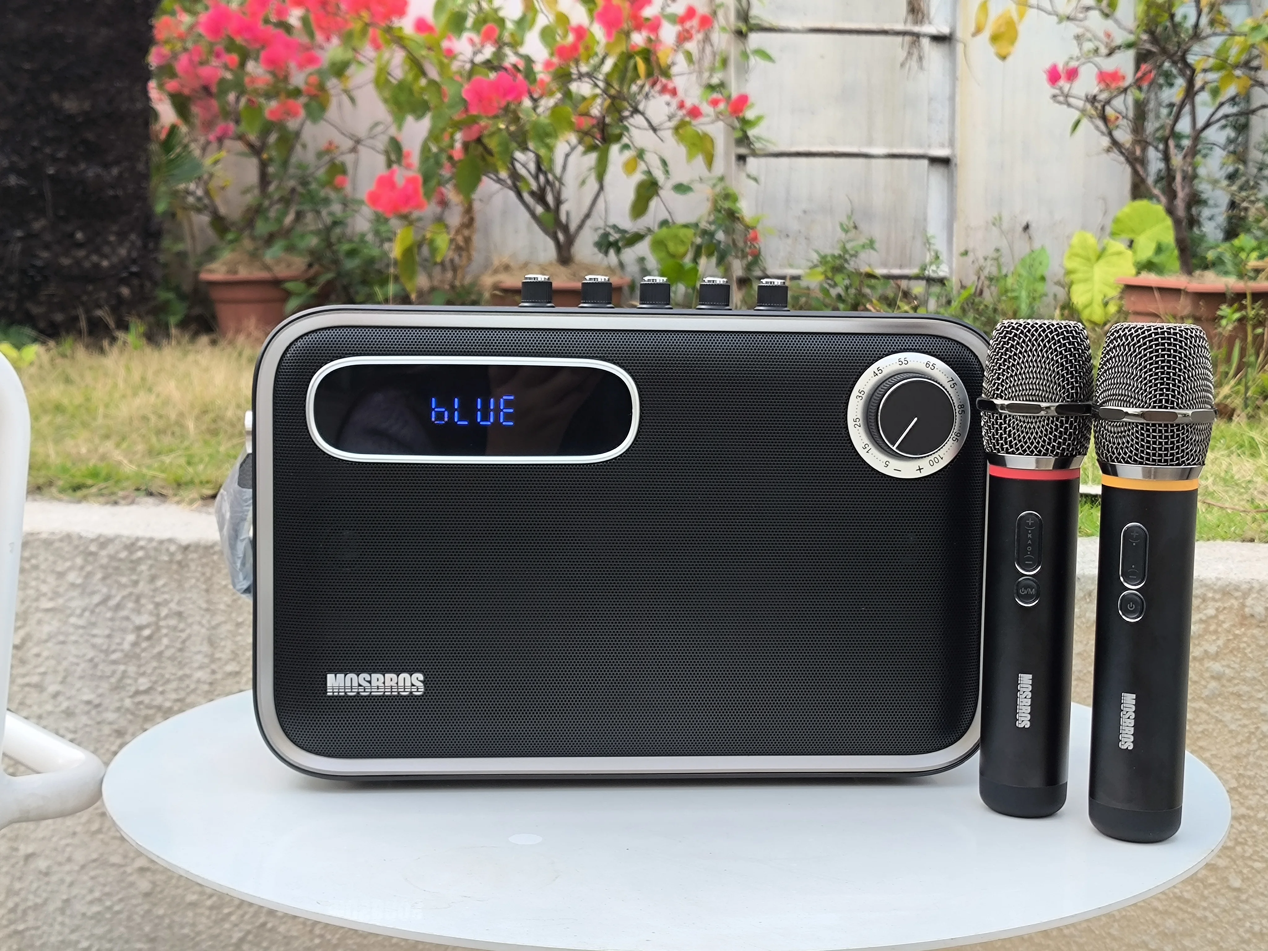 Portable Karaoke Machine 120W with 2 Wireless Microphone, Powerful Outdoor Party Speaker for Home&Camping Bluetooth V5.3