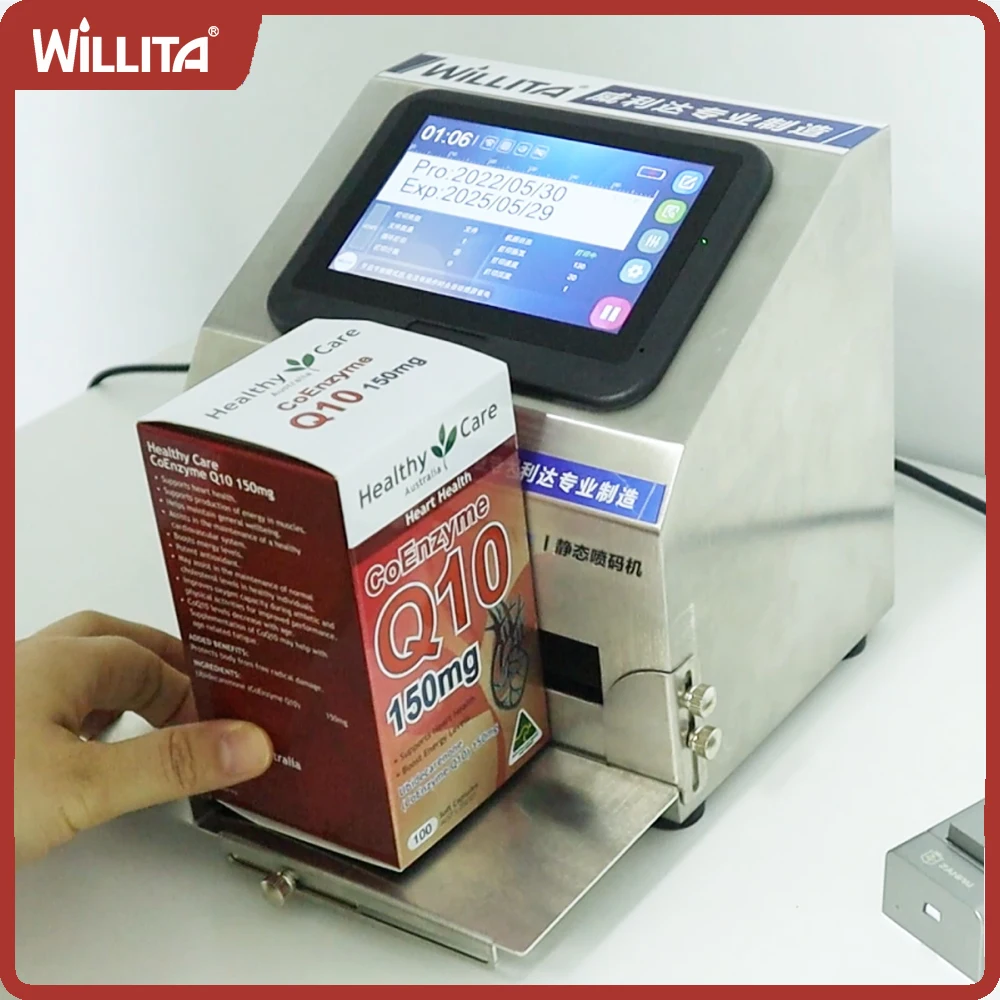 

Willita 25.4mm Smart Desktop Static Inkjet Printers Tabletop Inkjet Printer Expiry Date Logo Coding Machine for Bottle Box