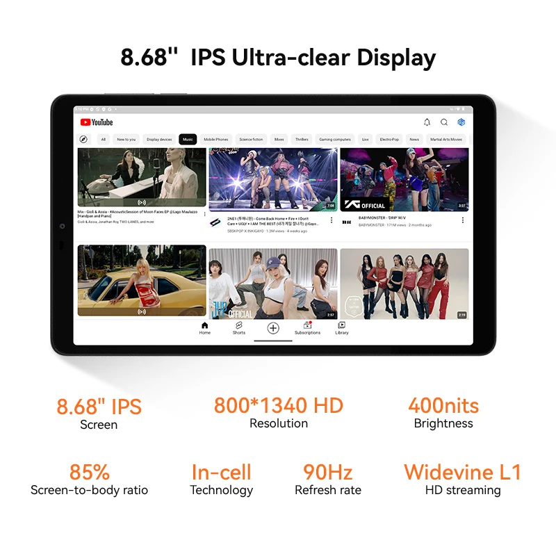 تابلت ALLDOCUBE iPlay60 صغير بشاشة 8.68 بوصة 90 هرتز Unisoc T606 12 جيجابايت (4 جيجابايت + 8 جيجابايت افتراضي) ذاكرة الوصول العشوائي 64 جيجابايت 4GLTE 4000 مللي أمبير في الساعة أندرويد 15 #3