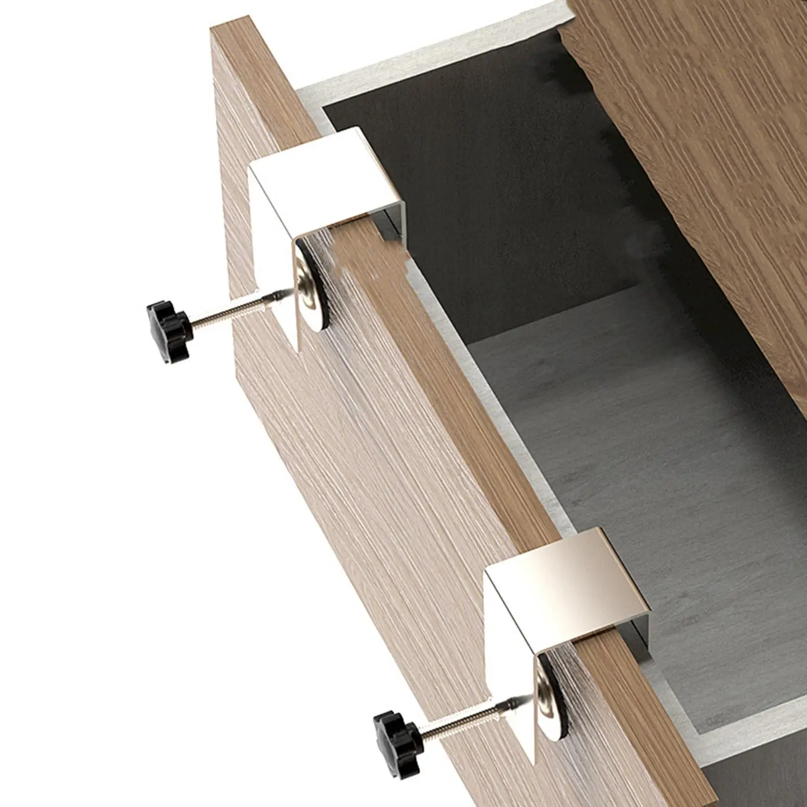 2Pcs Metal Drawer Front Clamps Hardware Woodwork Craft Repair Mounting Tool