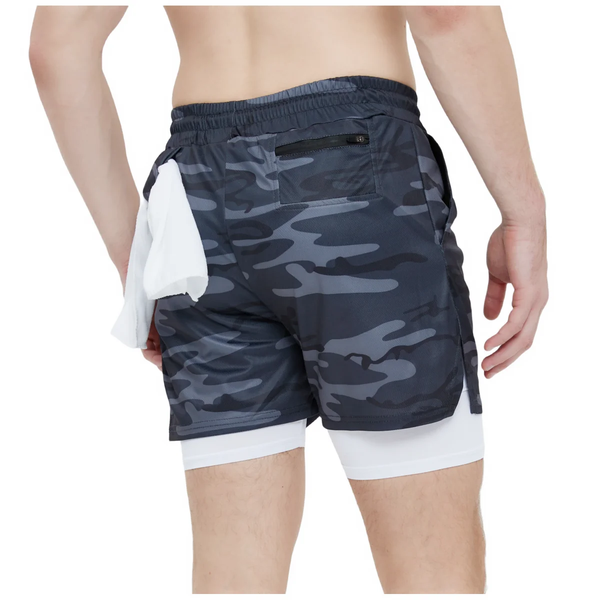 Shorts esportivos de secagem rápida para homens, 2 em 1, corrida, fitness, musculação, treino, praia, corrida, novo, 2024