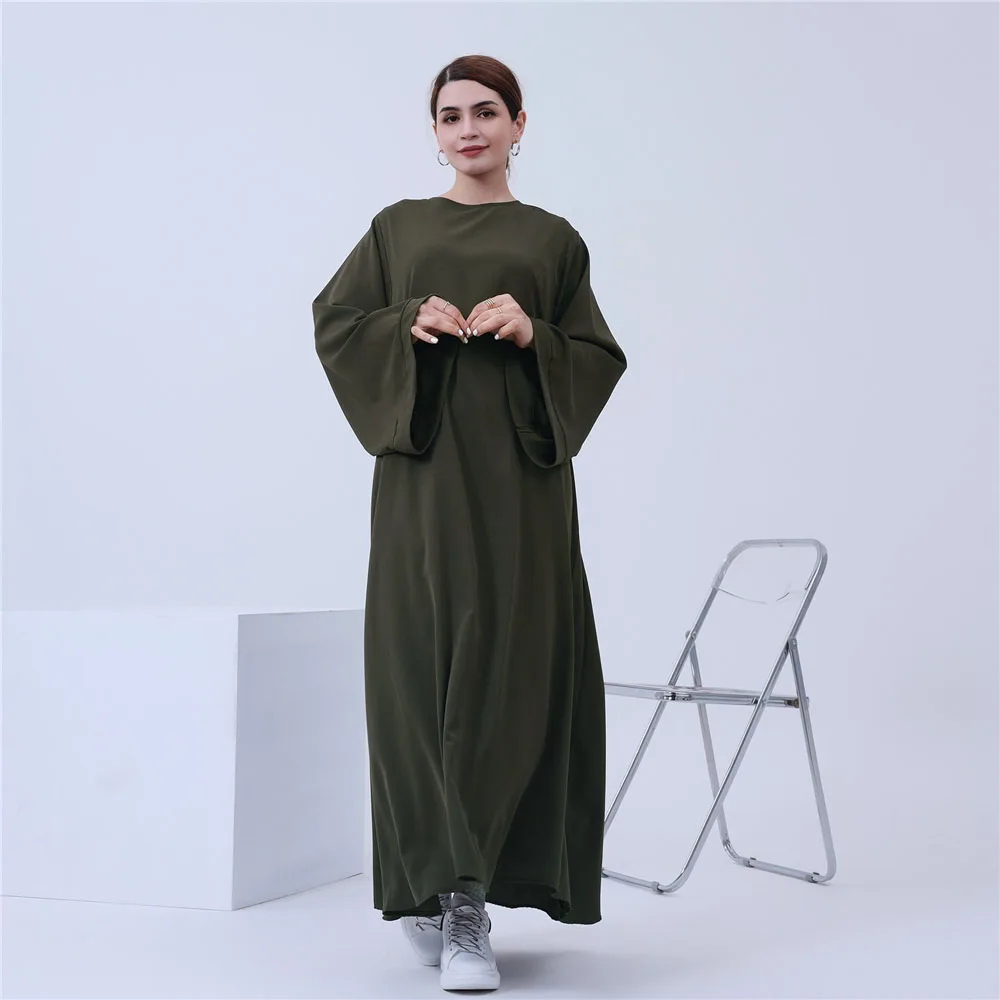Modesto abaya muçulmano feminino casual longo maxi vestido turquia dubai árabe roupas islam vestido eid ramadan caftan femme jalabiya robe