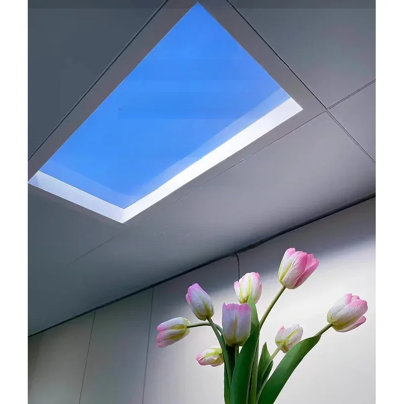 220V Embedded Blue White Cloud Flat Office Meeting Basement Skylight Panel Light
