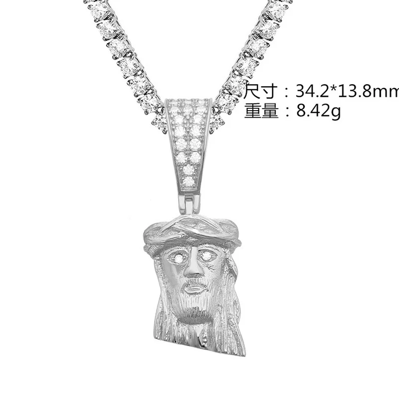 JN8080 Lefei Exquisite Luxury Trendy Classic Moissanite Design Jesus Head Pendant Necklaces Women 925 Silver Party Jewelry Gift