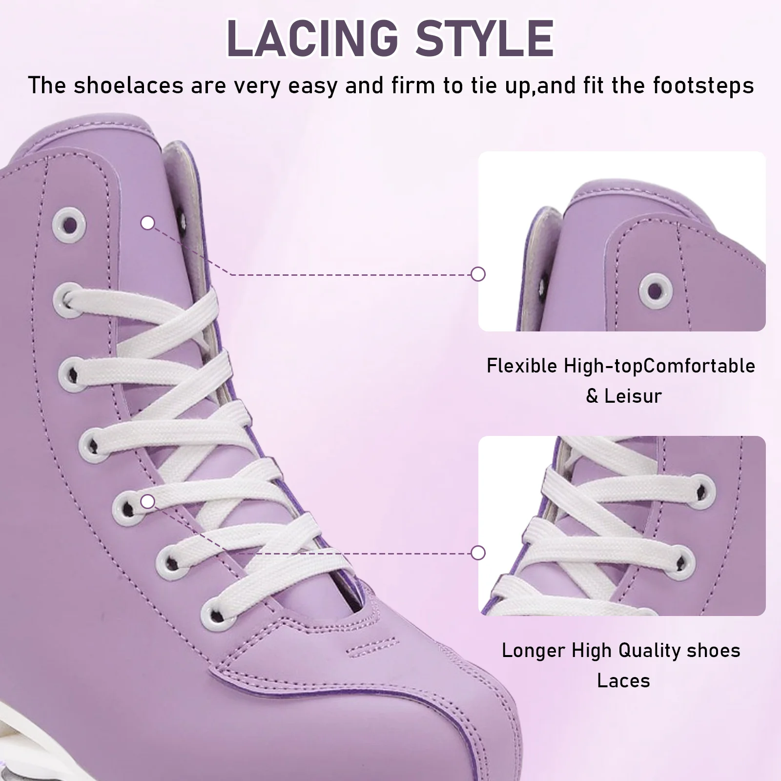 pink purple women Kids Double Row Roller Skates Pink Purple Leather Breathable 4 wheel Sliding Skating Sneakers size 31 32 33 34