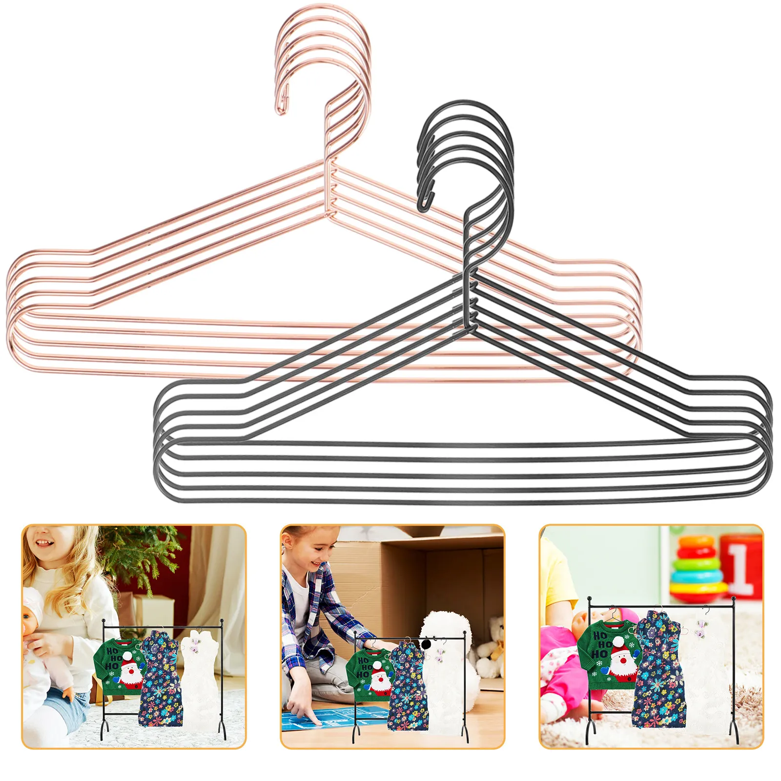 

10Pcs Mini Clothes Hangers for Exquisite Metal Small Hangers Space-Saving Garment Storage Vintage Style Hanging Organizer