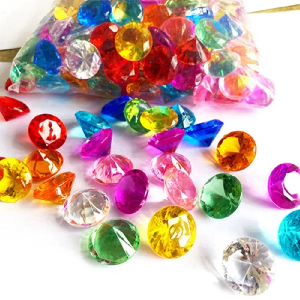10pcs Fake Diamond Crystal Gem Colorful Toy Treasure Chest Pirate Acrylic Paperweight Art Craft Photography Props Decorative Gif view 6