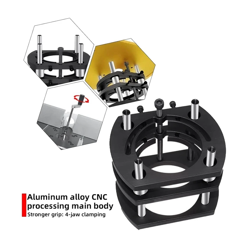 Elevador de enrutador mejorado para motores de 65Mm de diámetro, Base de elevación de placa de inserción de mesa de enrutador de carpintería, negro