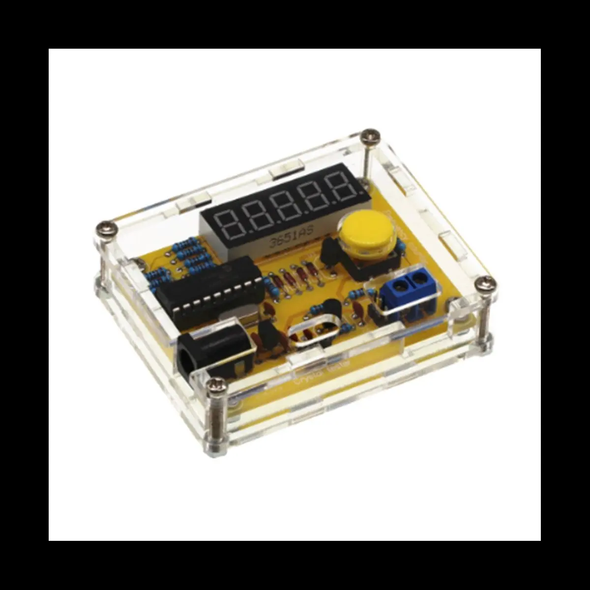 A49T DIY Meter Frequency Counter Tester Digital Crystal Counter Meter Oscillator Tester with Transparent Case 1Hz-50MHz
