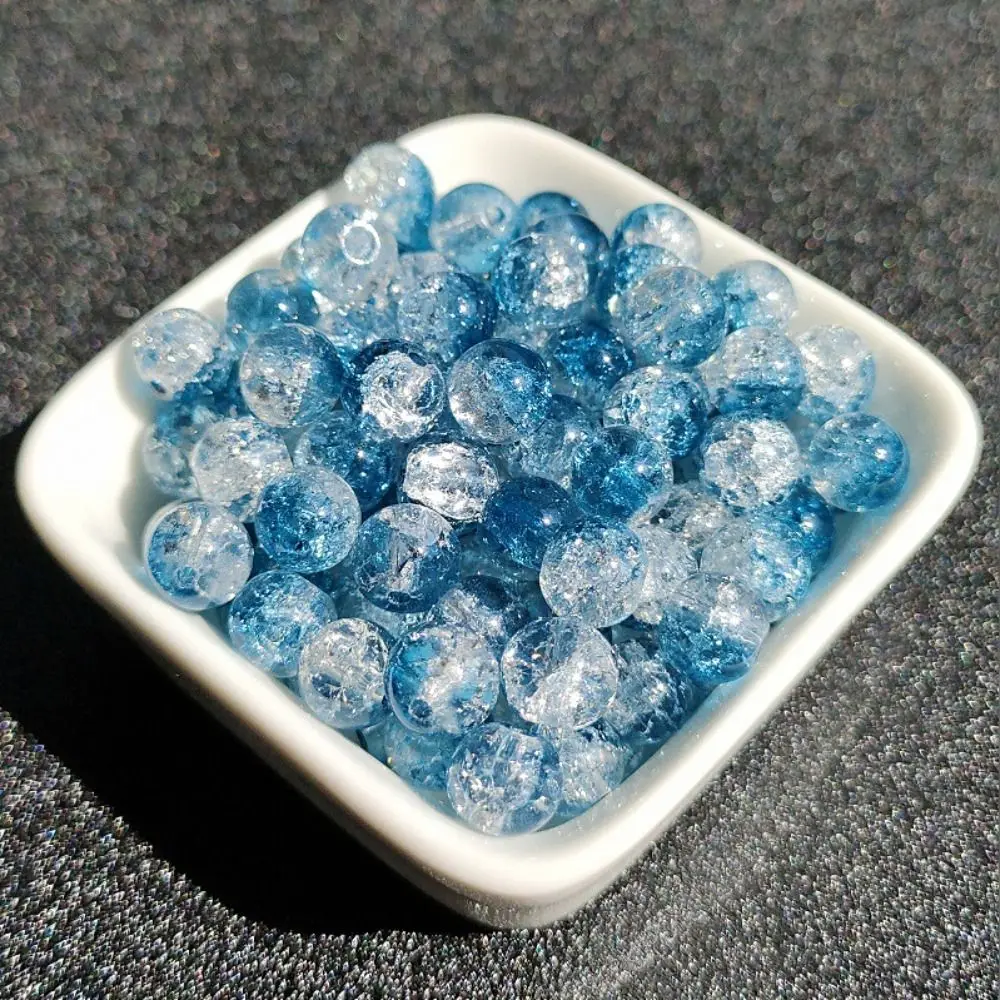 200 pz 8/10mm Perle di vetro colorate Texture di cristallo FAI DA TE Crepe di ghiaccio Perle di vetro Cielo stellato Arti e mestieri FAI DA TE Accessori fatti a mano