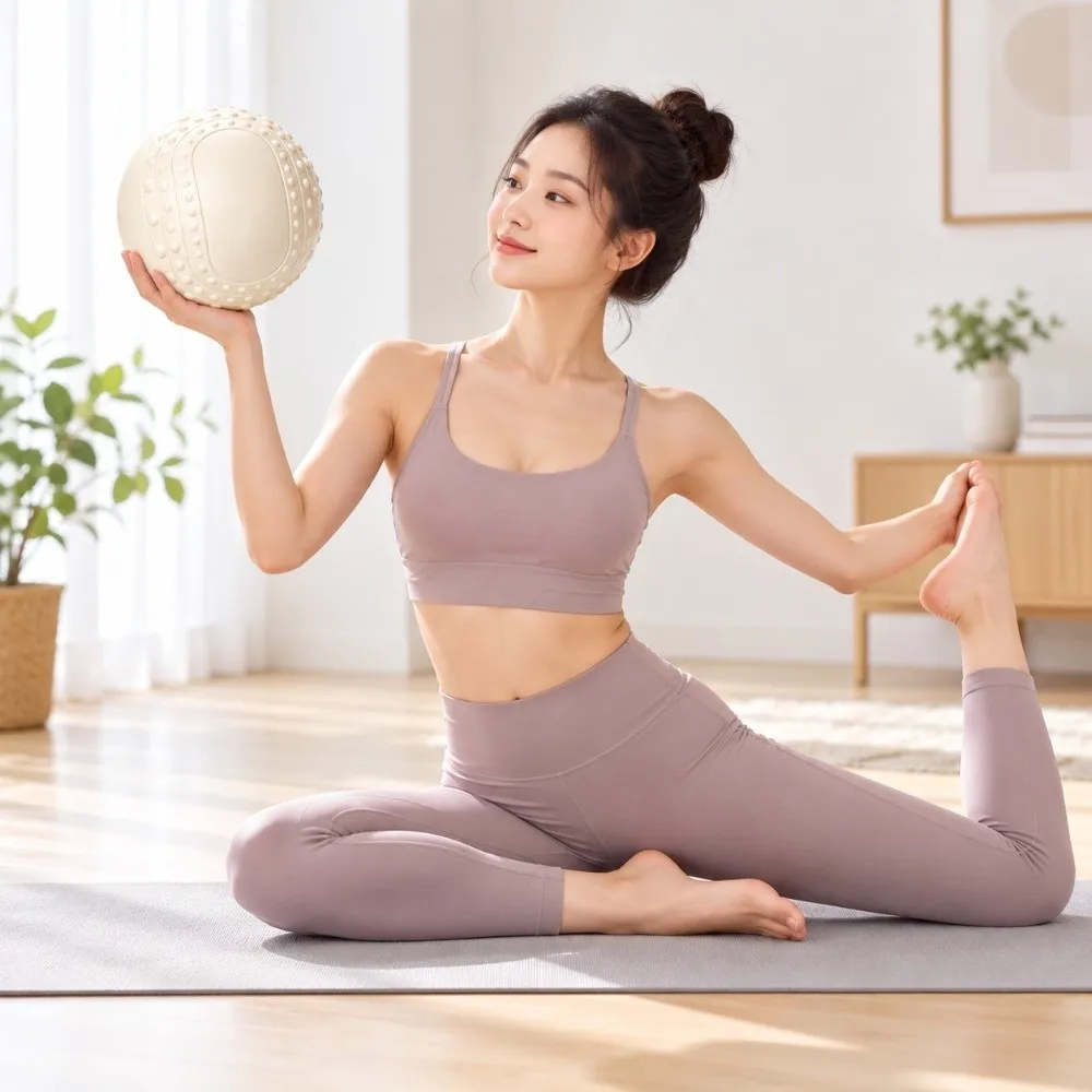 25 CM Abdominal Pressure Ball Thickened Slip Resistant Yoga Pilates Ball Inflatable Anti Burst Fitness Balance Ball