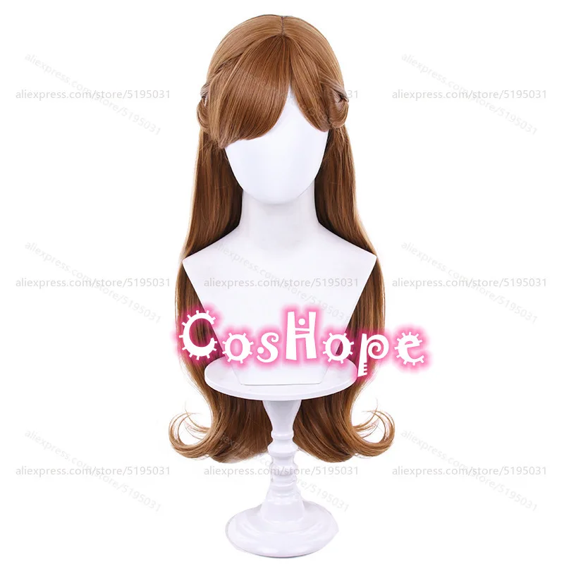 Anna Cosplay Wig Adult Women 75cm Long Pre Braided Curly Hair Brown Wig Cosplay Anime Cosplay Heat Resistant Synthetic Wigs