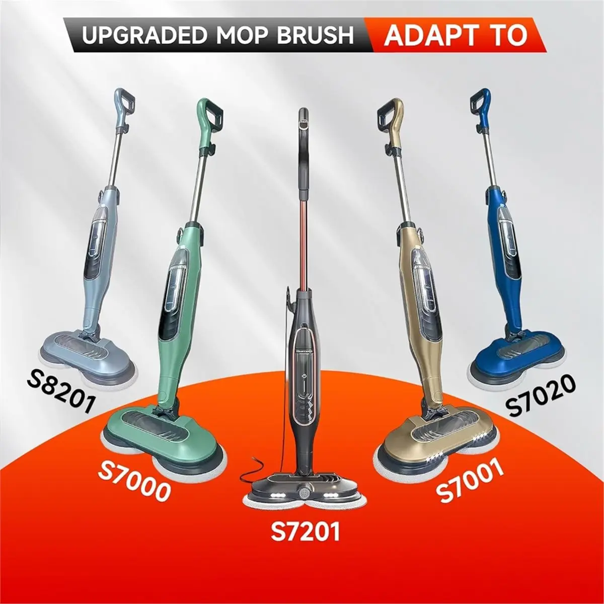 رأس فرشاة بديلة لوسادات ممسحة البخار لسلسلة ممسحة البخار S7000 S7001 S8201 - ترقية رؤوس الفرشاة بشعيرات #1